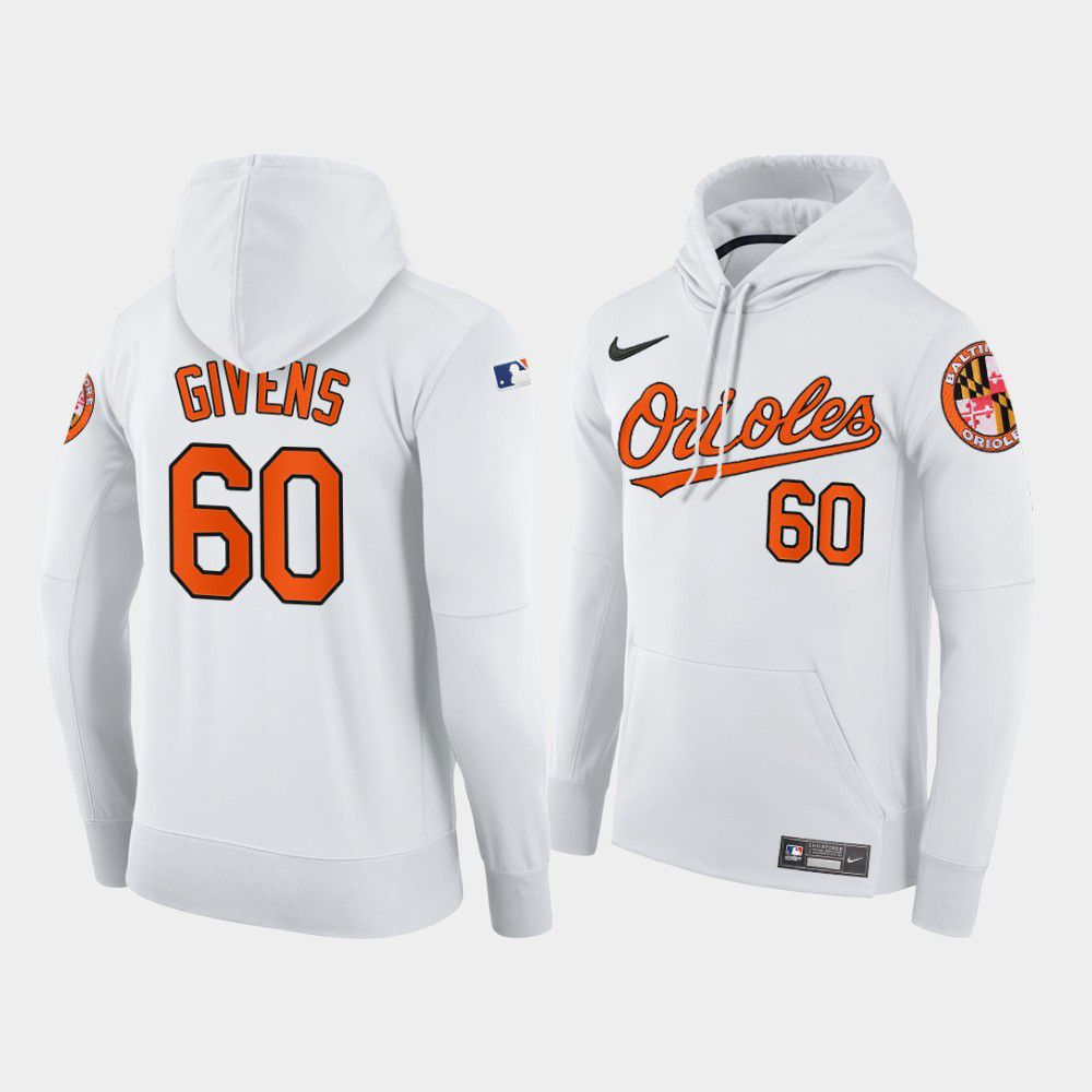 Men Baltimore Orioles #60 Givens white home hoodie 2021 MLB Nike Jerseys->baltimore orioles->MLB Jersey